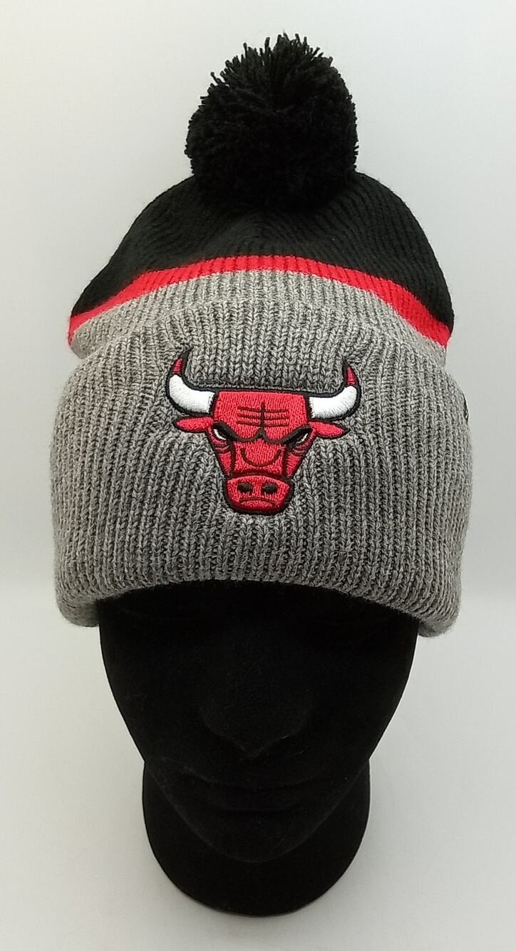 Chicago Bulls '47 Brand Cuffed Pom Tri-Color Winter Hat